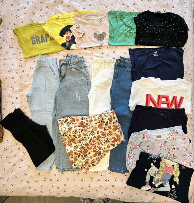 Клин , тениска , блуза ,дънки, яке, 6-7