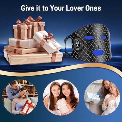 Нова маска за лице 320 LED, безжична терапия, червена/синя светлина