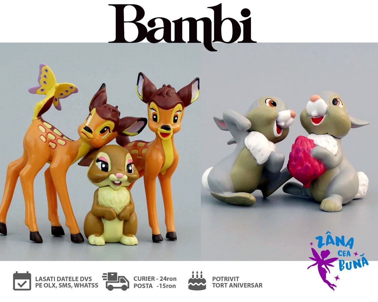 Set 7 figurine / jucării disney, din desenul animat Bambi