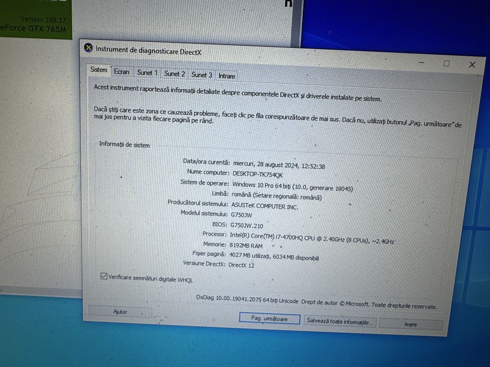 Dezmembrez Asus G750 balamale rupte