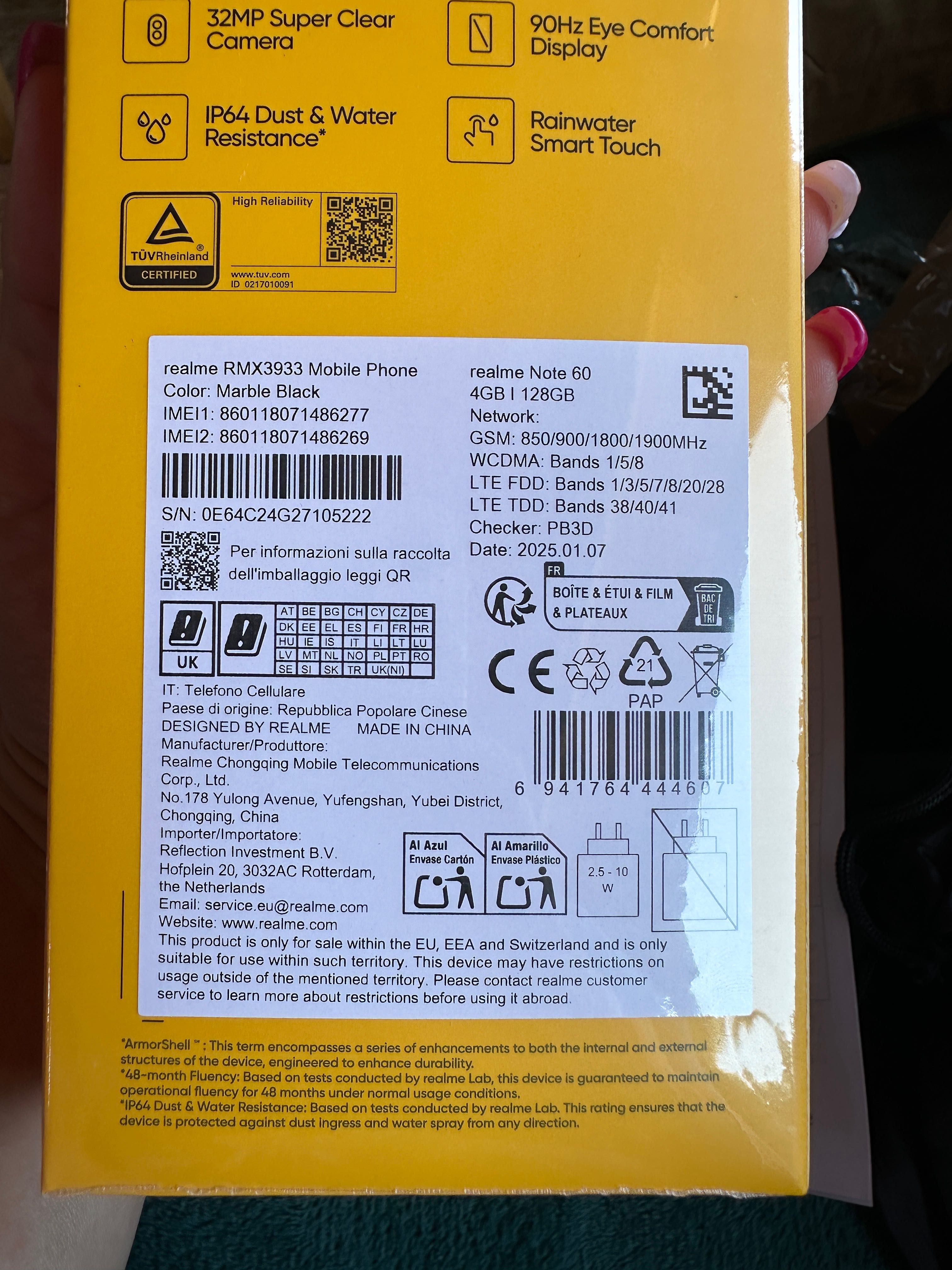 Нов Realme Note 60 с 3г гаранция и подарък протектор
