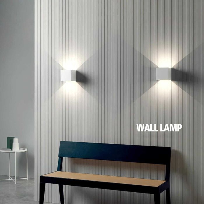 2 броя модерни LED стенни аплици 12W IP65 4000K регулируеми