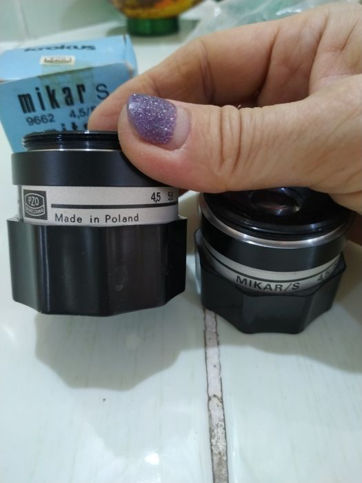 Фотовспышка "Электроника В5-21", фотообъективы MiKAR/S AMAR/S