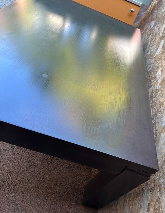 Masuta de cafea din lemn masiv neagra din stejar; Masa cu blat 120x75