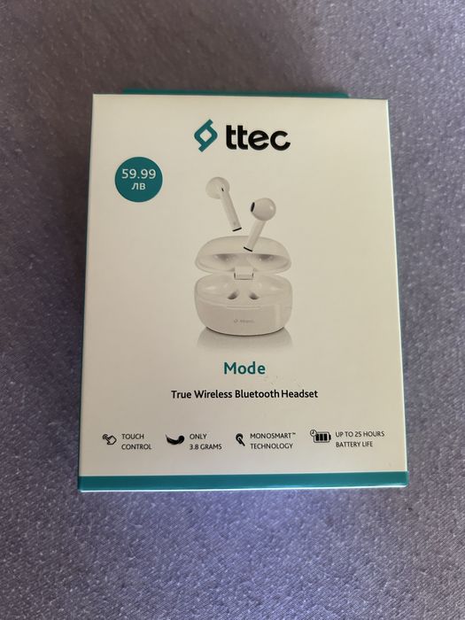 Bluetooth слушалки ttec Mode, TWS, Бели