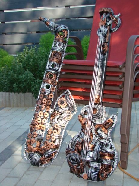WallArt! Saxofon sculptura steampunk, cadou corporatist, unicat