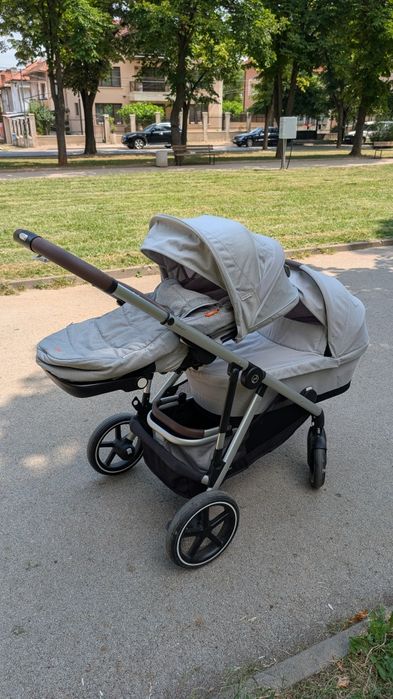 Количка Cybex Gazelle S Lava Grey за близнаци или породени деца