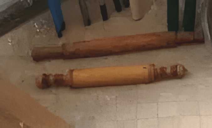 Деревянная скалка для раскатки теста с ручками на концах, СССР