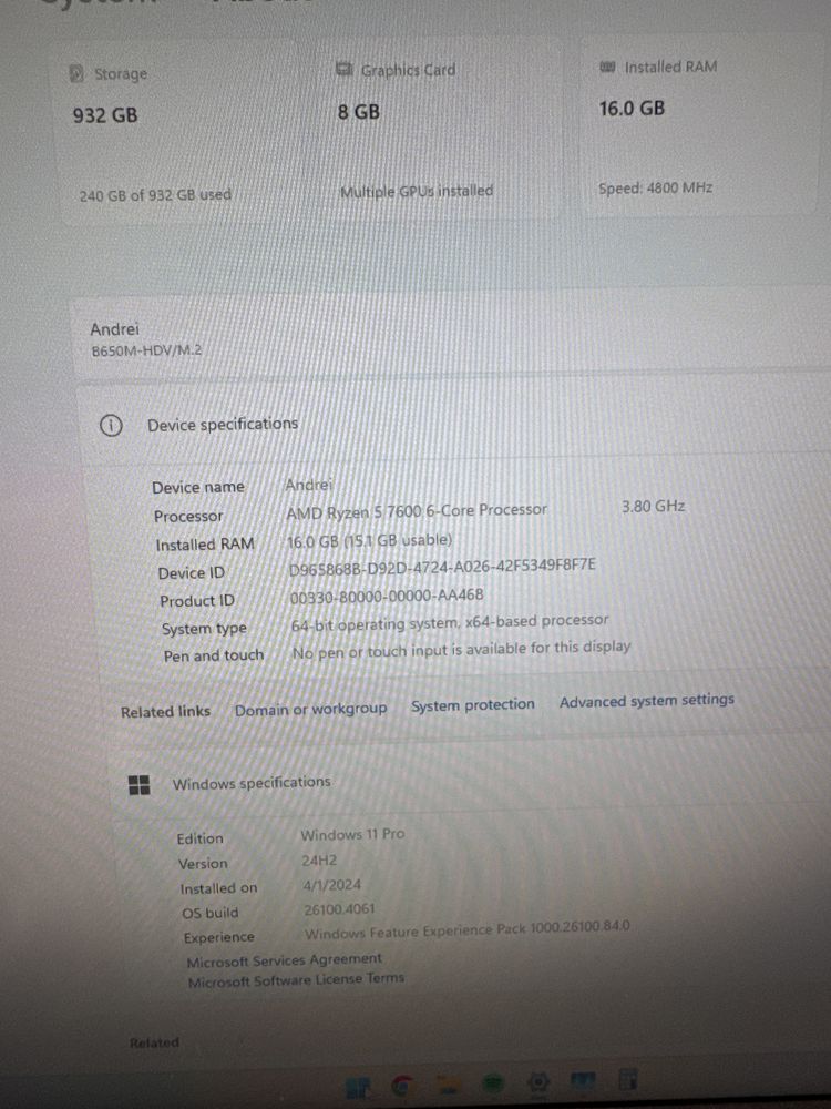 PC gaming Ryzen 5 7600 DDR5 garanție