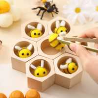 Дървена Монтесори игра за сортиране Bees