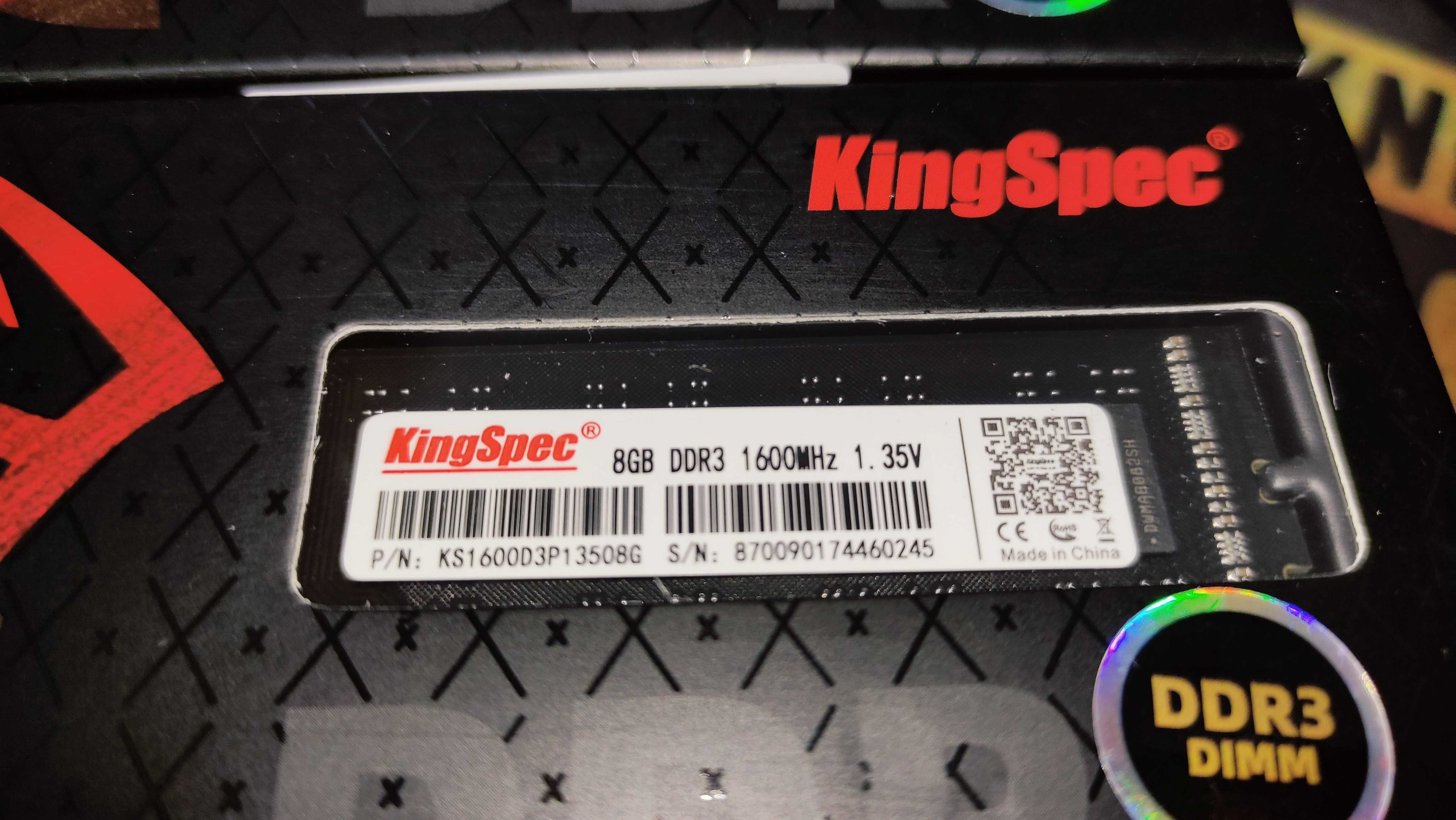 Модуль памяти KingSpec, DDR3 1600MHz, 8 GB
