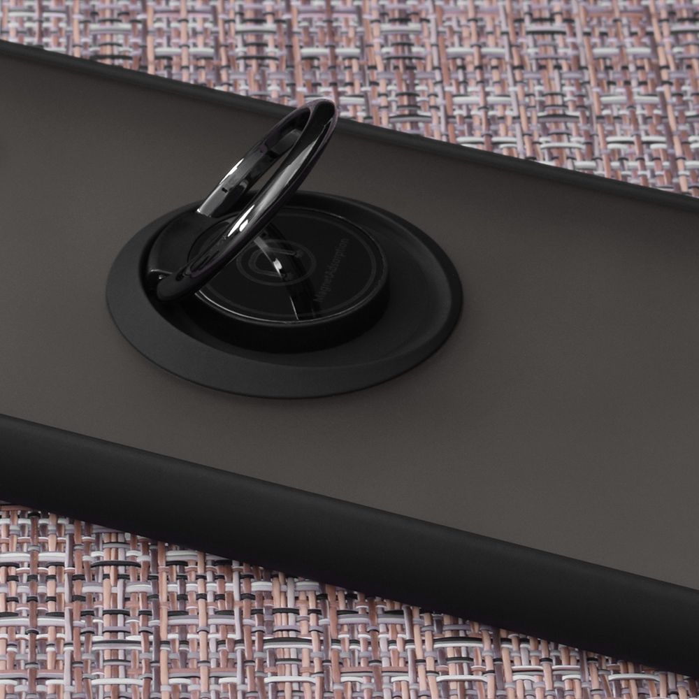 Husa cu inel pentru Motorola One Fusion Plus - Black