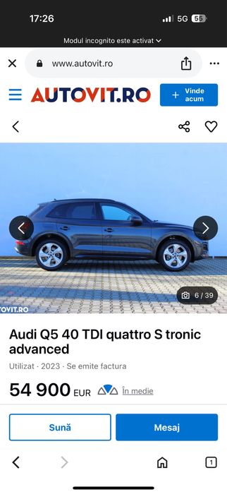 Jante oem 5x112 Audi Q5/SQ5 R20