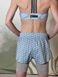 adidas-Дамски къси панталони Marimekko 2в1 - светло сини
