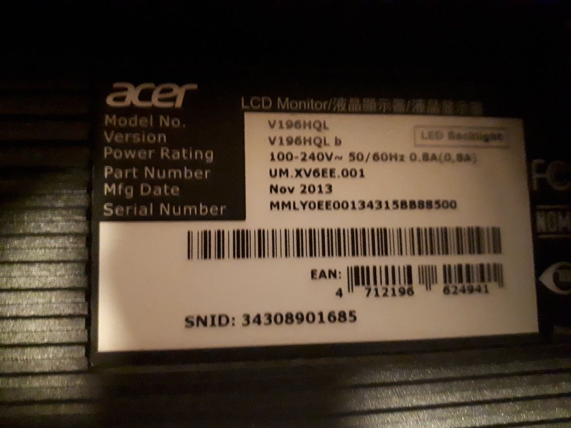 Monitor Acer 17 inci