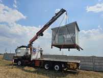 Camion cu macara  de inchiriat transport containere