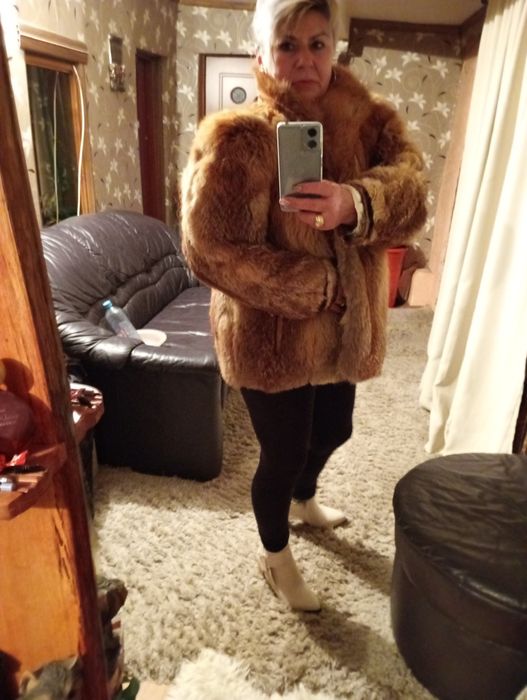 Haină blana naturala, vulpe,mărimea xl