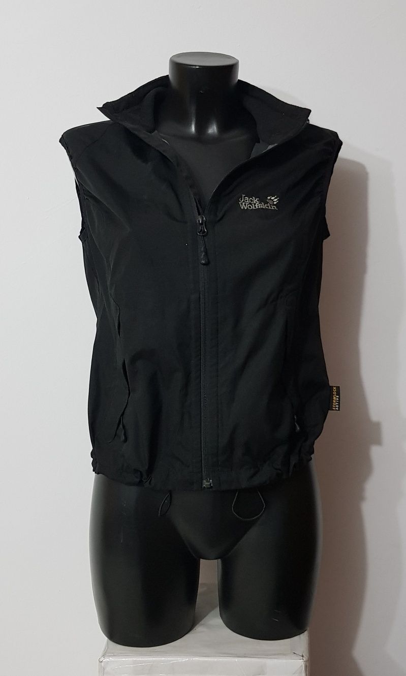 Jack Wolfskin Stormlock Active Black Waiscoat Vesta, mărimea S (lady)