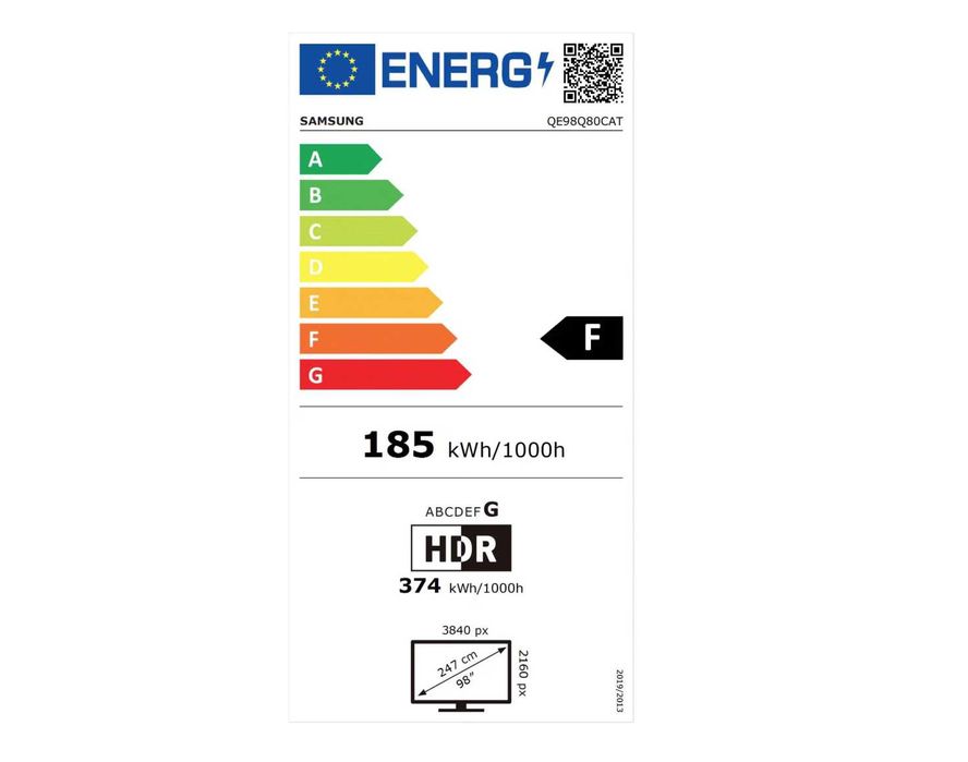 Телевизор Samsung QLED 98Q80C, 98" (249 см), Smart, 4K Ultra HD