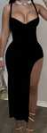 Rochie neagra de eveniment de seara lunga cu piciorul gol
