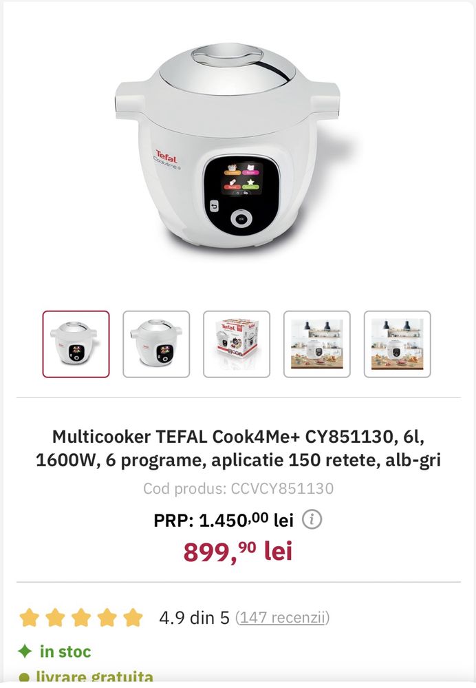 Multicooker TEFAL Cook4Me+ CY851130