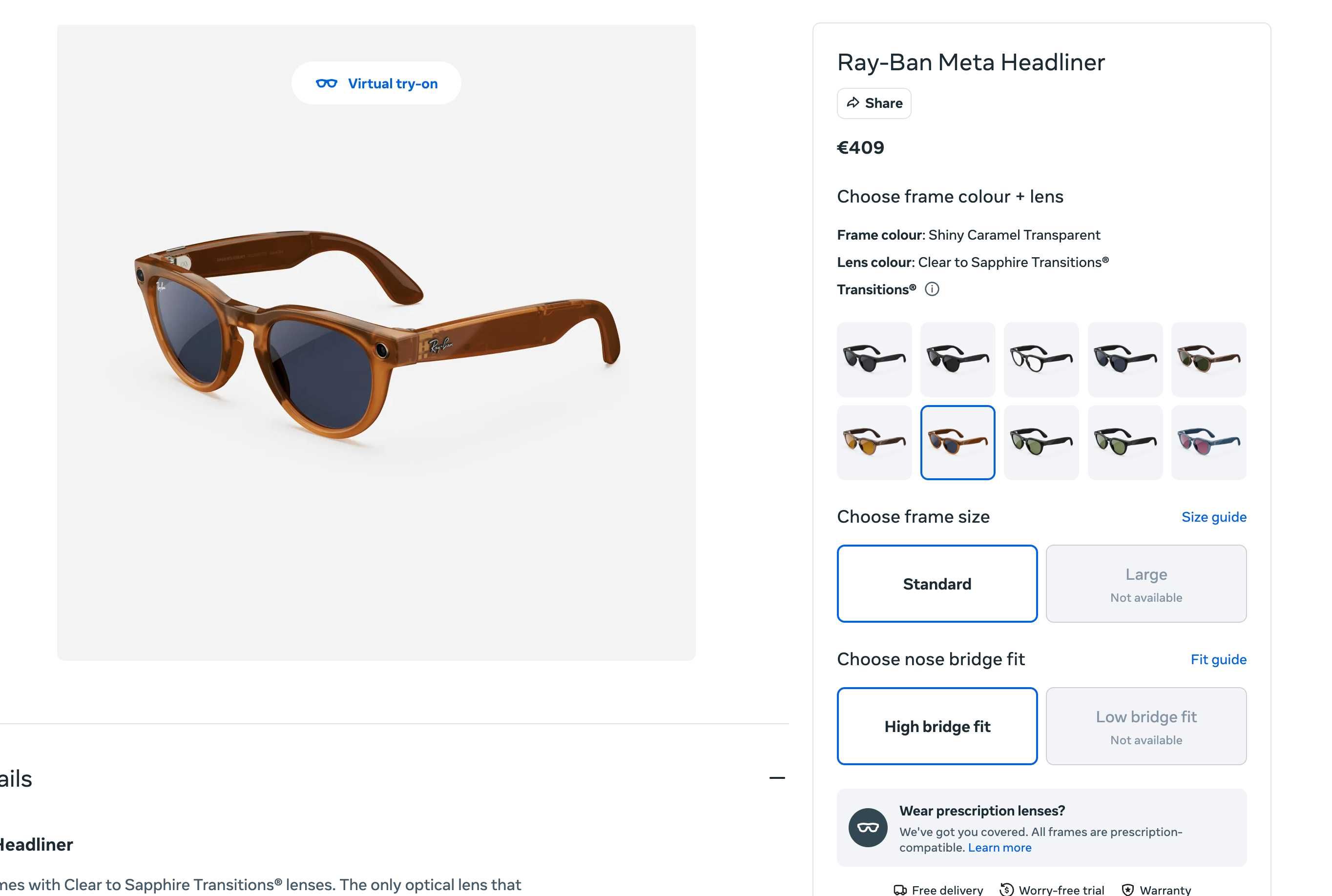 Ray-Ban Meta Skyler rw4010 нови Smart очила с камера за жената