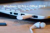 Stick bootabil Windows 10 Pro + Office 2019, licente retail, pret real