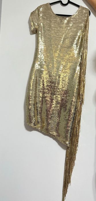 Официална златна рокля с пайети