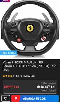 Volan THRUSTMASTER T80 Ferrari 488 GTB Edition (PC,PS4) USB