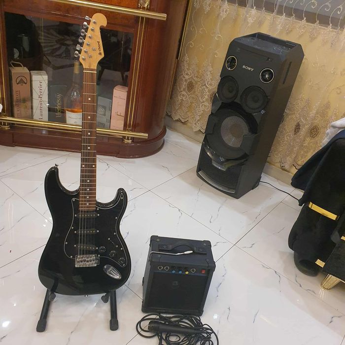 Chitara electrica cu boza si microfon