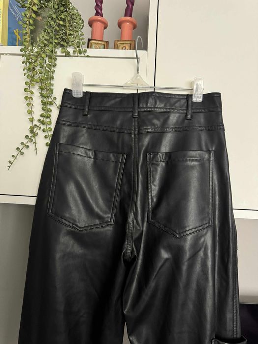 Кожен панталон ZARA черен