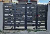 Garduri porti fier forjat teava patrata traforate jaluzea WPC