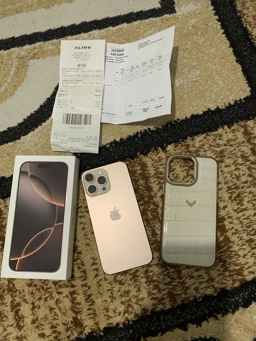 Iphone 16 pro max desert titanium 256gb la cutie si factura altex