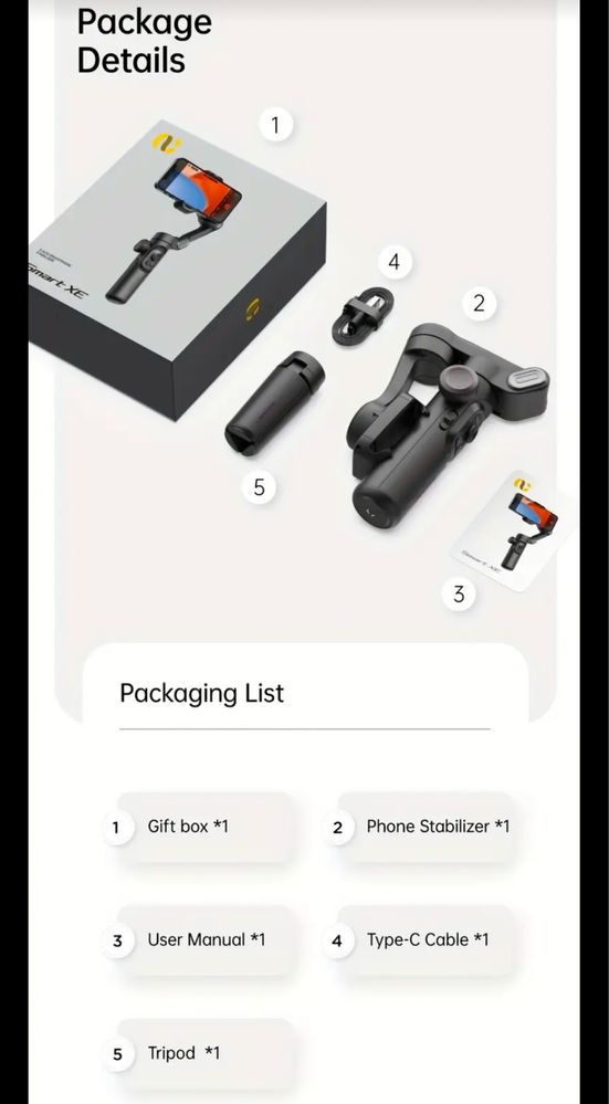 GIMBAL / Stabilizator portabi cu 3 axe pentru telefon