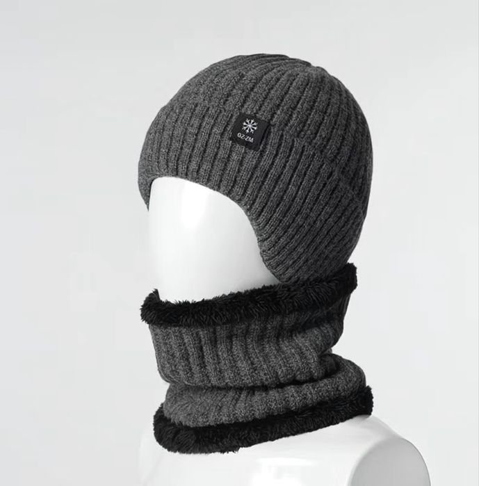 Зимний шапка с горловиком