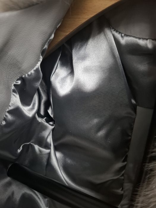 Haina de blana vulpe si piele naturala mărimea S