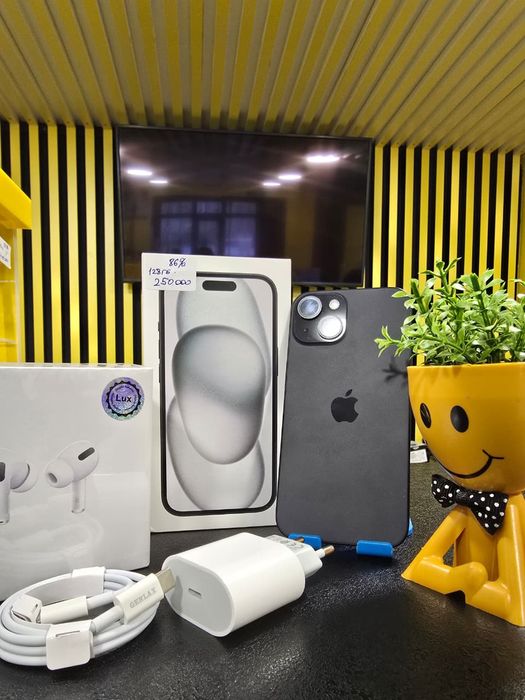 Apple iPhone 15,128gb,86%, Kaspi 0-0-12.