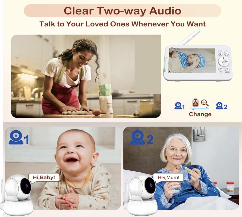 Baby phone , Baby camera , Bolalar xavfsizligiga ishonch hosil qiling.