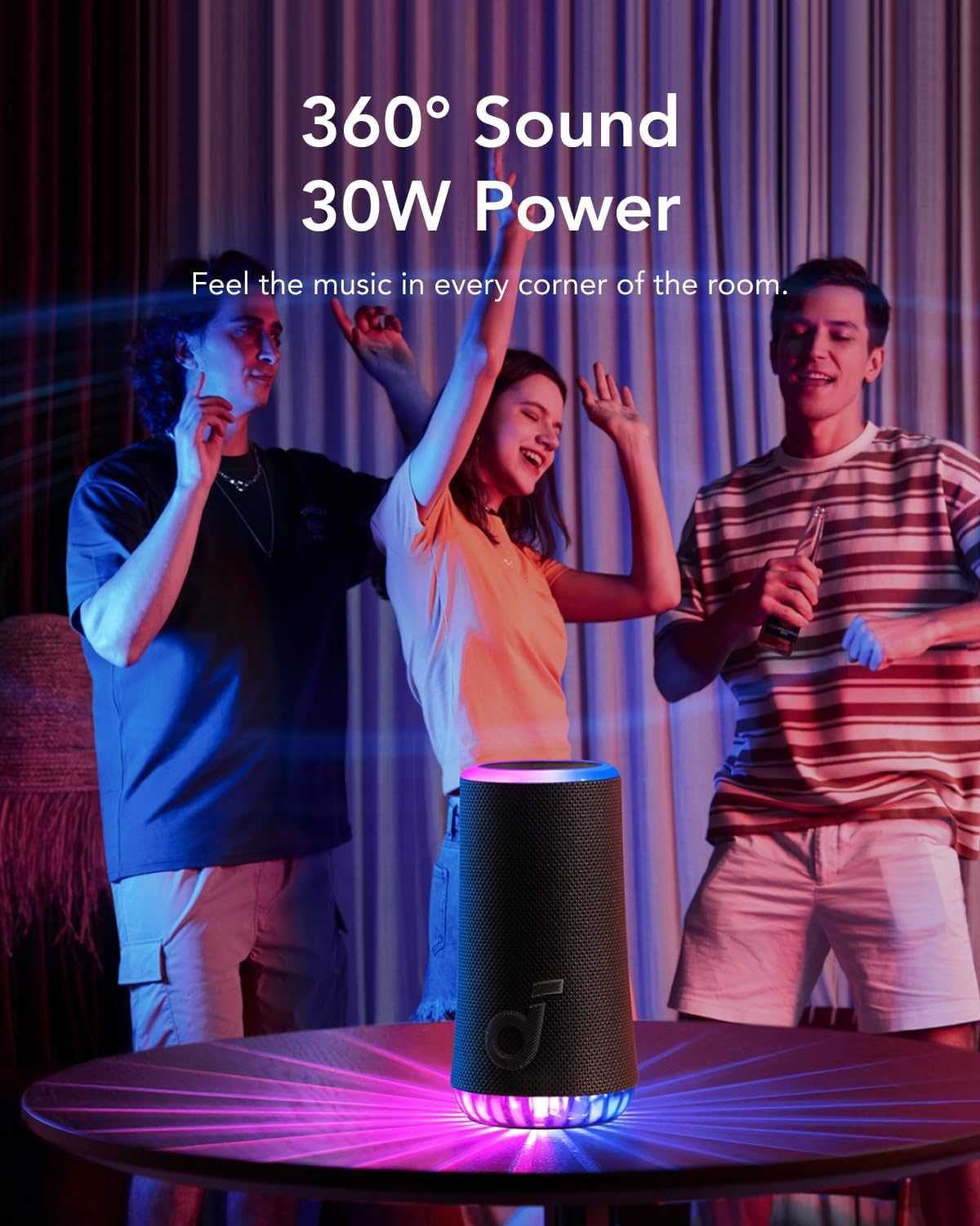 Anker SoundCore Glow мобилна безжична Bluetooth тонколонка