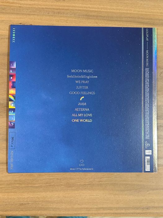 Coldplay Vinyl Moon Music First edition + sign card from team members