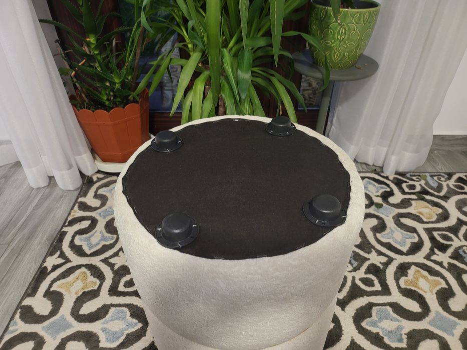 Taburet imitație blană oaie