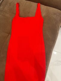 Червена рокля по тялото-Bershka
