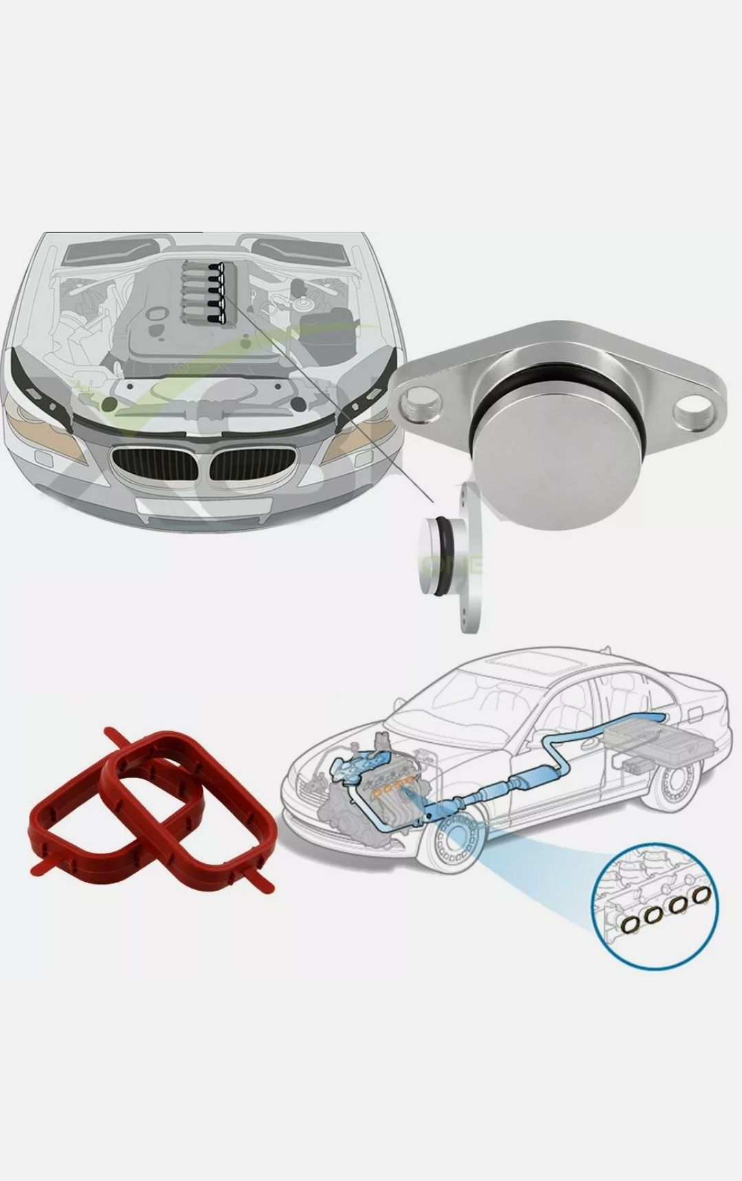 BMW 4 dopuri 22mm anulare clapete admisie M47 + set 9 garnituri 150cp