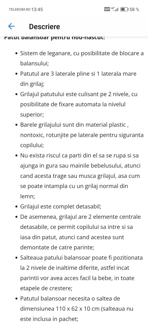 Pătuț bebe transformabil până la vârsta de 7 ani