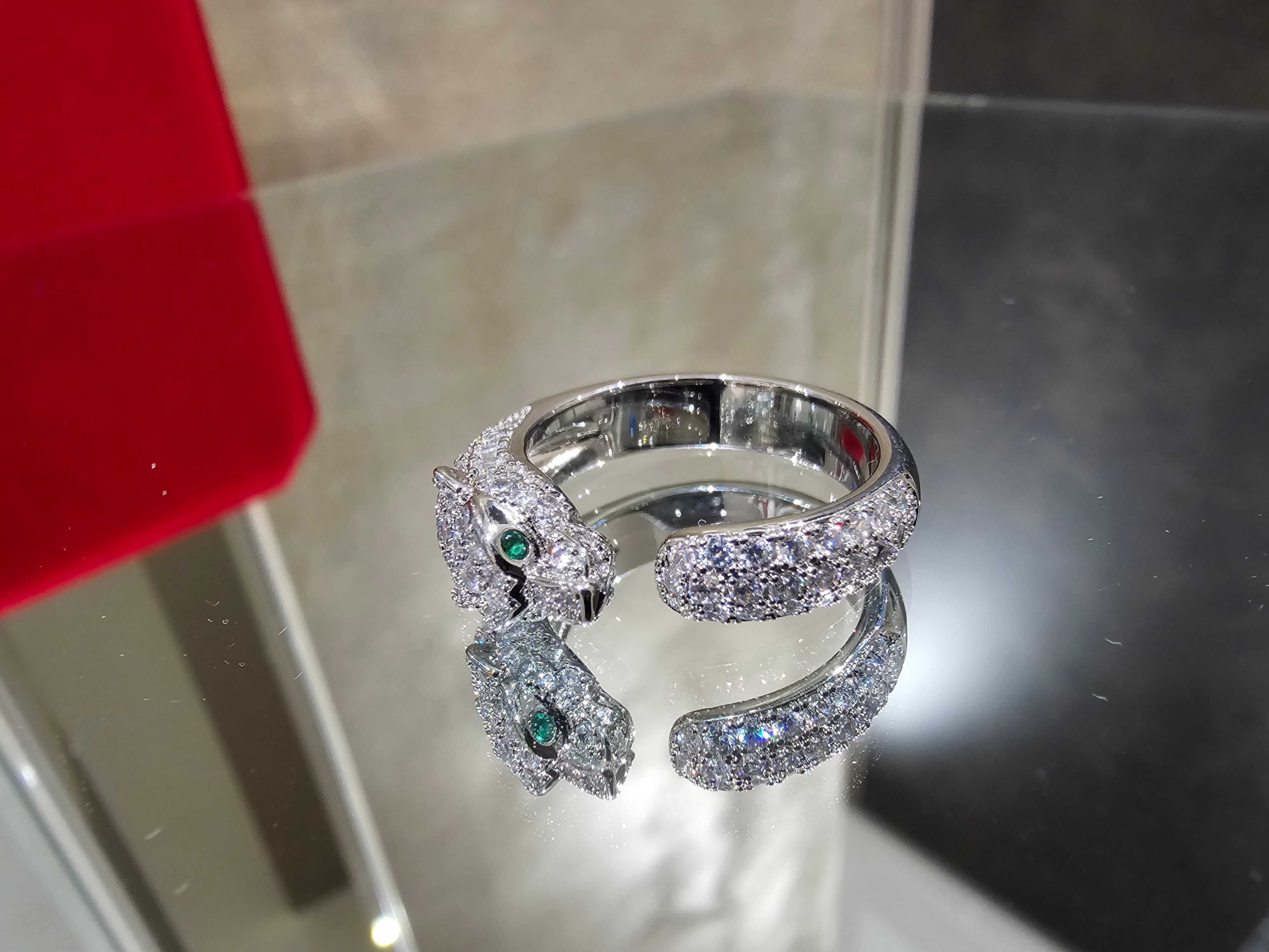 CARTIER Panthere de Cartier White Gold Paved Diamonds Дамски Пръстен