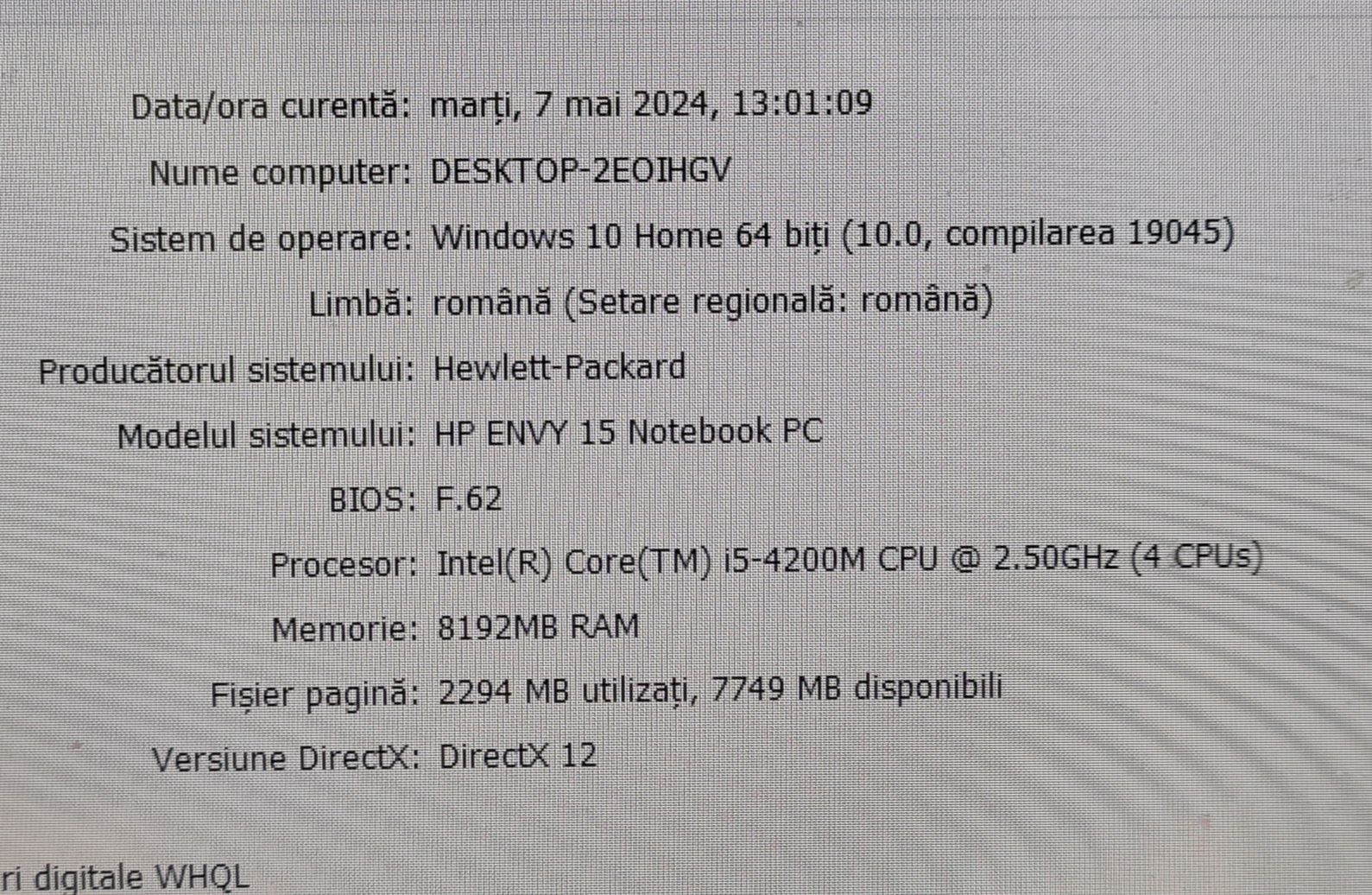 Laptop HP Envy 15 i5 4200M, 8 GB DDR3, hdd 1 TB, Nvidia GeForce 840m
