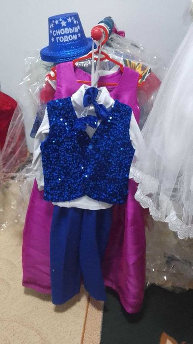 Болалар байрам либослари. Янги йил, ҳарбийлар либоси. Атлас либосчалар