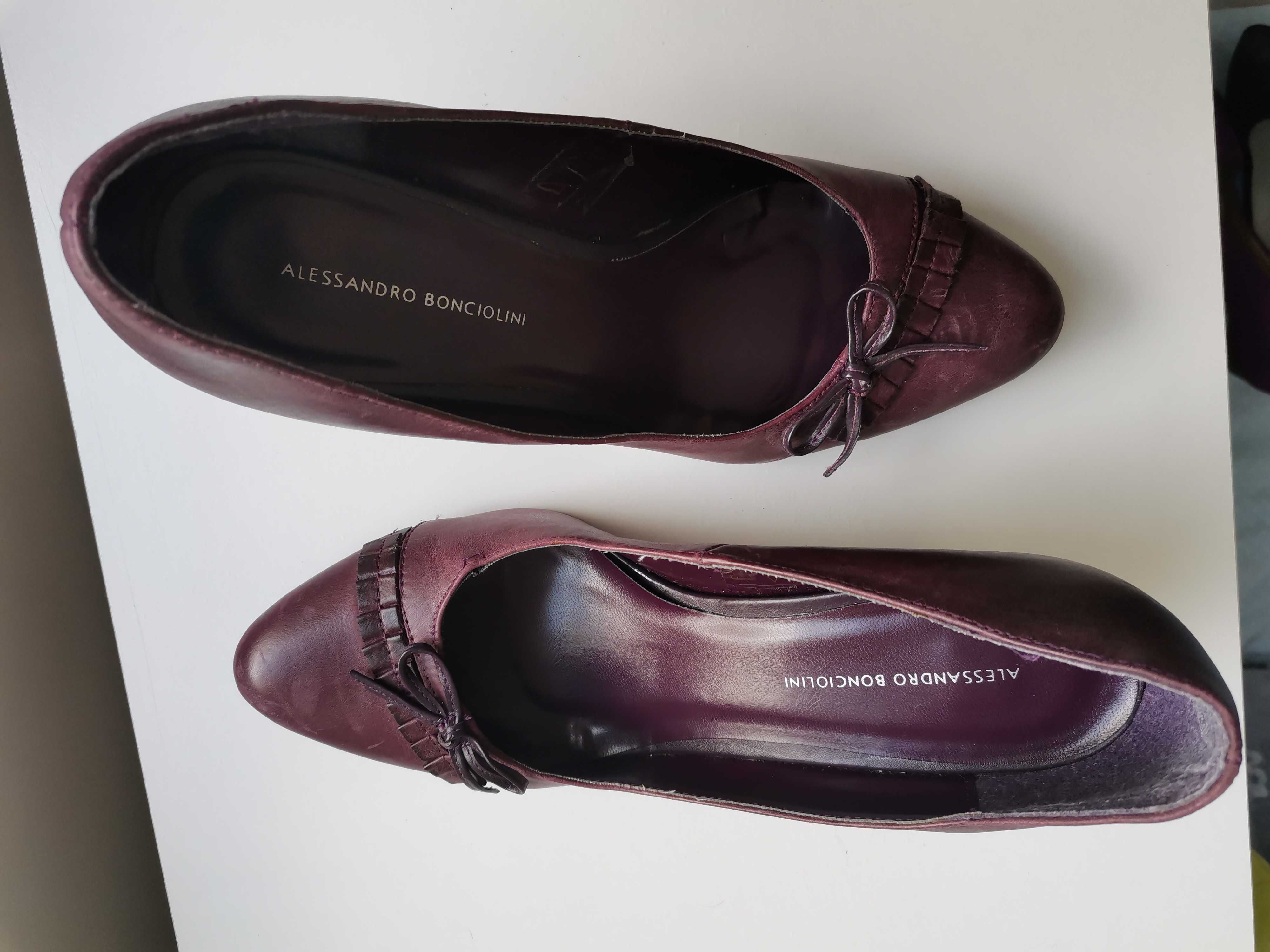 Pantofi Alessandro Bonciolini 37, piele naturala, mov pruna