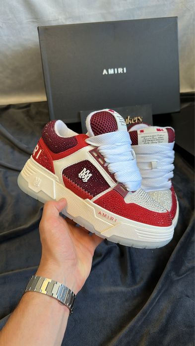 Amiri Ma-1 Crystal Burgundy Red (size 38)