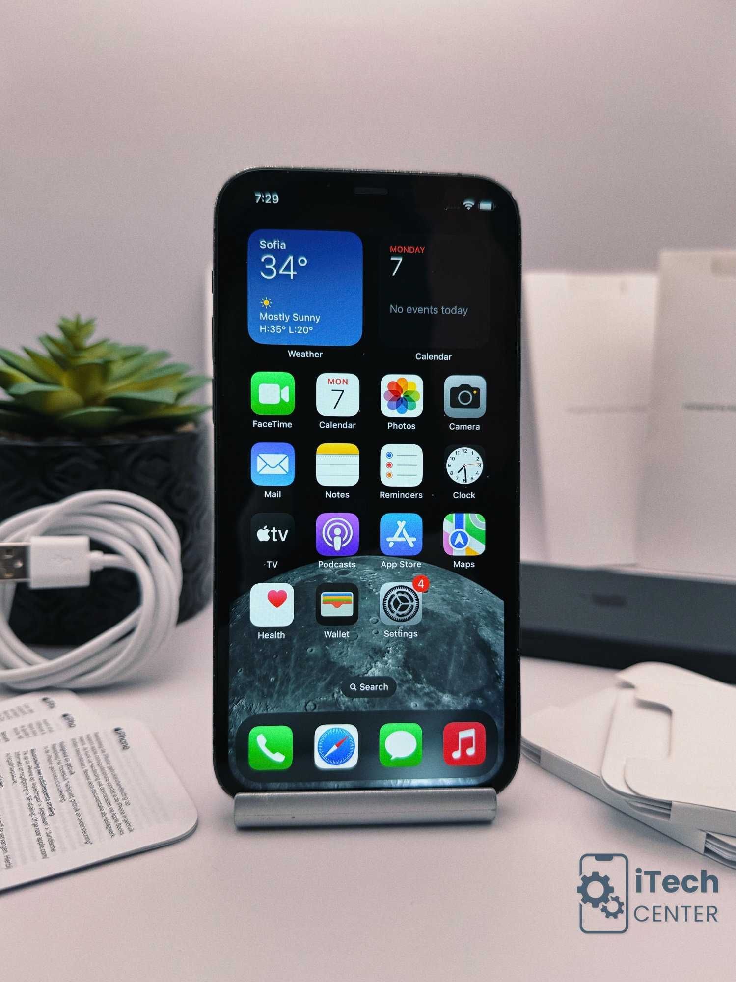 iPhone 12 Pro, 128GB, Space Gray, 100% батерия, ОТЛИЧЕН!